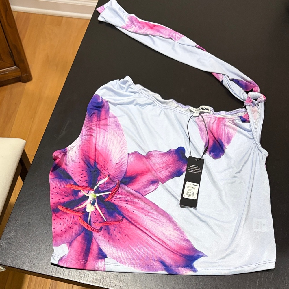 Fashion Nova Pink and Purple Floral Camisole very stretchy NWT never worn